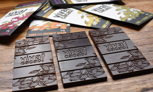 Close up of Viva Cacao chocolate. 