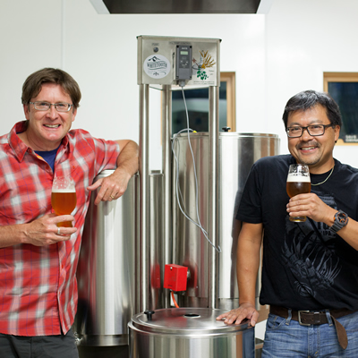 Kenton Donaldson and Mark Nagao are the owners of Whitetooth Brewing Co., which is under construction in Golden, B.C.