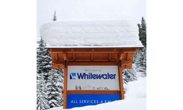 Whitewater Ski Resort sign. 