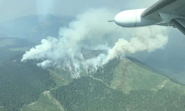 Blazed Creek wildfire on Kootenay Pass, taken on August 8, 2018.