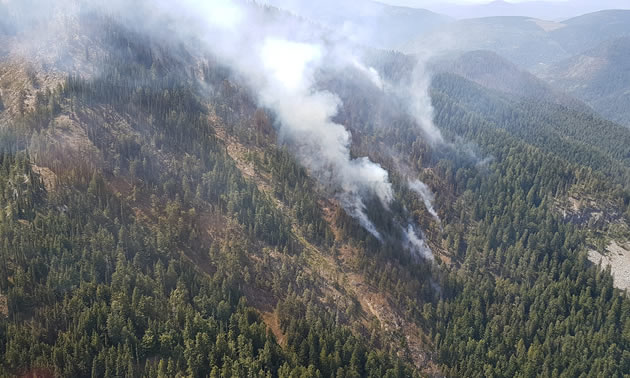 Wildfire at McArthur Creek, near Salmo. Taken August 6, 2018.