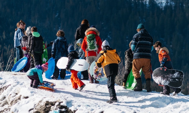 people snowboarding in Kaslo