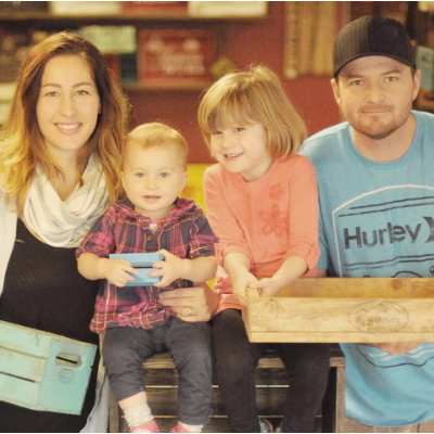 A family business: Jessica, Briley Hailey and Chad Woshall of Kootenay Crates in Creston BC.
