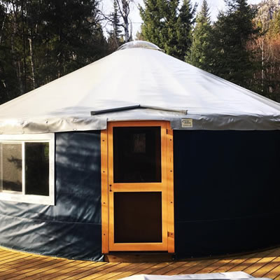 A yurt taking shape. 