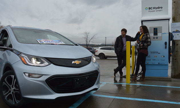 Electric vehicle charging station. 