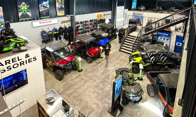 An overview of Dayton walking through the showroom