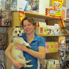 Maren Esch and her dog Rebel at Barkside Pets. 