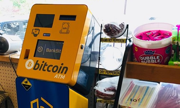 A Bitcoin machine. 