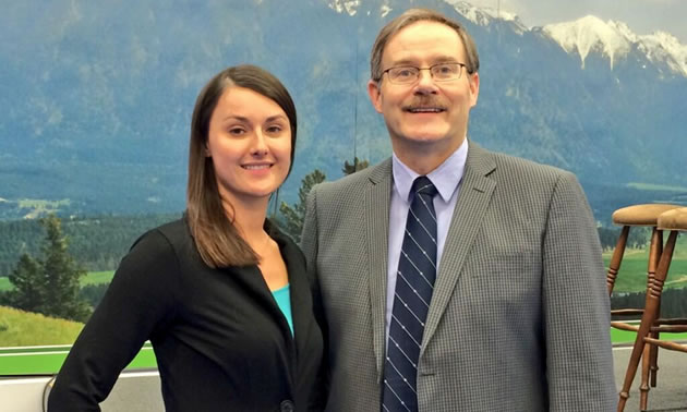 Danielle Cardozo, contestant in the MasterChef Canada competition and Keith Powell, Kootenay Business publisher