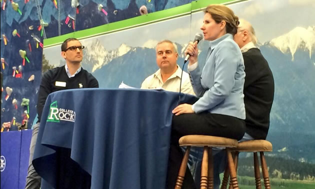 A panel discussion about career opportunities in the Kootenays at the recent college of the rockies career fair