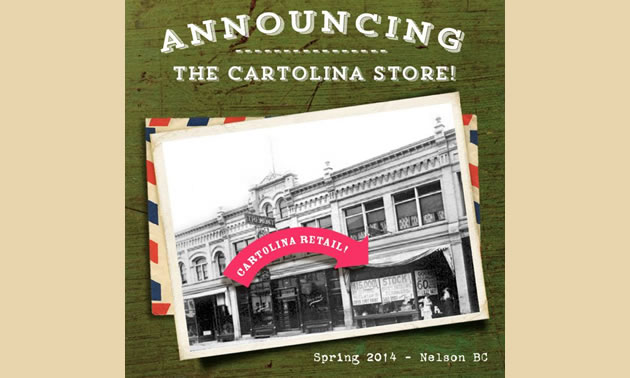 Photo of the New Cartolina Cards Inc. building in Nelson, BC