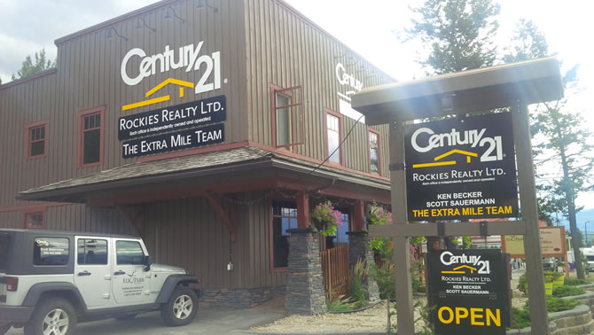 The new offices of Century 21 Rockies Realty Ltd, located on Highway 93 in Radium Hot Springs. 