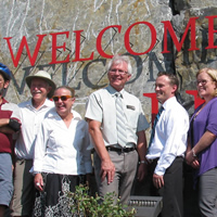 Cranbrook mayor Wayne Stetski (fourth from left) is pictured at the grand opening of the new and improved Elizabeth Lake entrance to the city.
