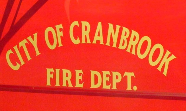 Photo of the logo of the City of Cranbrook Fire Department as seen on their fire trucks. 