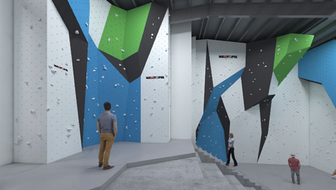 Picture of climbing walls at Arq Mountain Centre. 