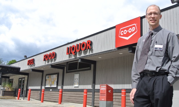 General manager Chris Sapriken stands outside the store. 