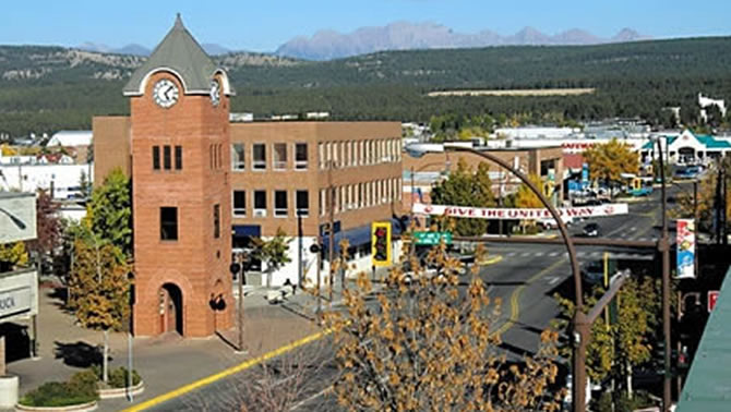 Scenic view of downtown Cranbrook.