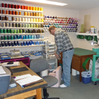 The embroidery room at Creative Custom Embroidery. 