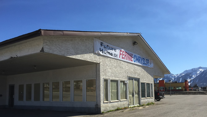 Picture of former Fernie Ford building. 