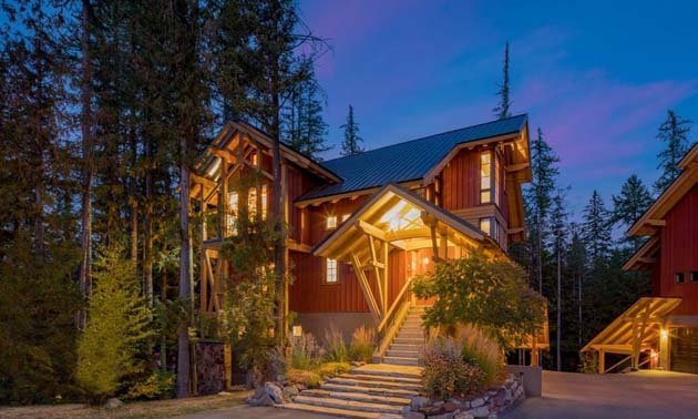 A timberframe home for sale in Fernie currently listed at $1,275,000