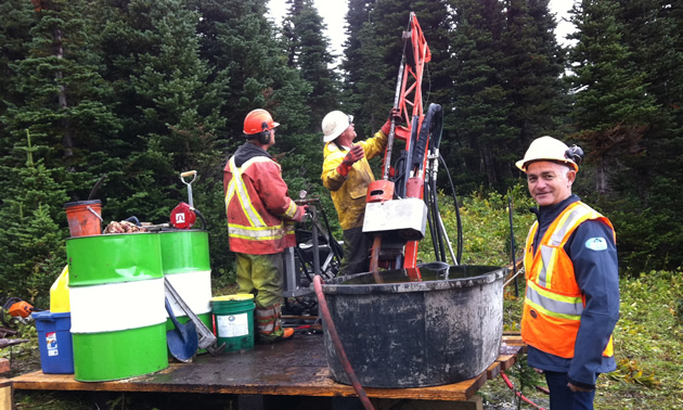 Drilling at Wapiti East near Tumbler Ridge in August of 2013. Les Szonyi is in the foreground. The Marten project will be Fertoz's fifth Canadian project.
