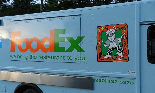 The FoodEx truck with the slogan 