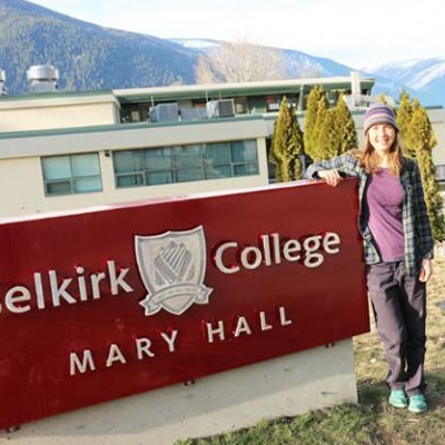 Cali Olleck is engaging in conversations about sustainability with people throughout Selkirk College as part of the work she’s conducting with the help of a grant from FortisBC.