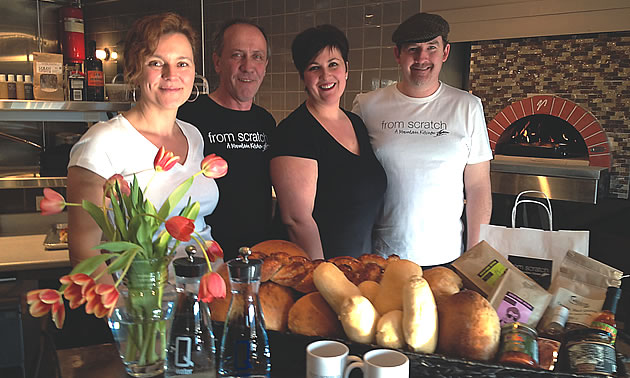 Owners and staff at From Scratch restaurant in Fairmont Hot Springs, BC