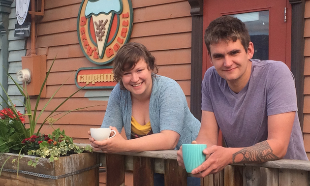 Crystal Leonard and Stuart Cope at Gerry's Gelati