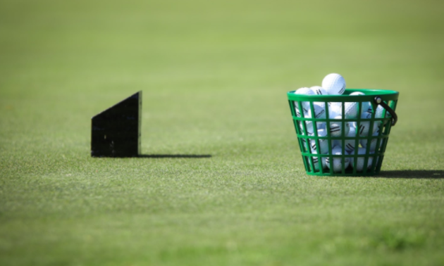 golf ball on a golf green
