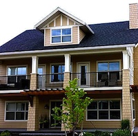 A two story craftsman style home. 
