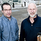 two men standing in front of a building in Sparwood BC