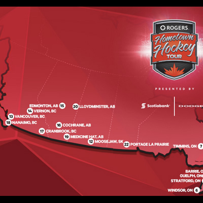 Graphic of the Hometown Hockey map. 