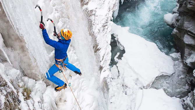 Picture of Gord McArthur, world-class ice climber from Cranbrook. 