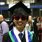 Congratulations! An international student from Korea celebrates his success at Selkirk Secondary School’s graduation ceremony in Kimberley in June, 2013.