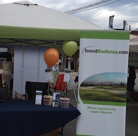 Invest Kootenay trade show booth.
