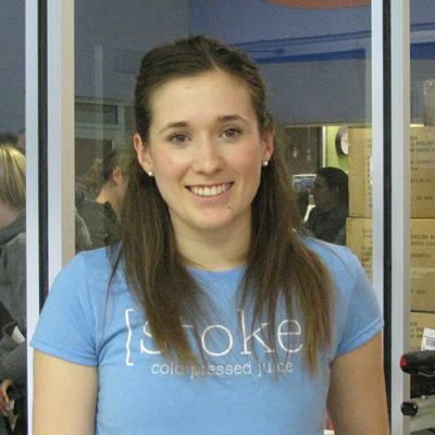 Jill Bentley-Lobban in a blue Stoke shirt. 