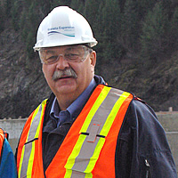 John Walker, VP of western canadian operations for Fortis Inc stands in front of the Waneta Expansion Project. 