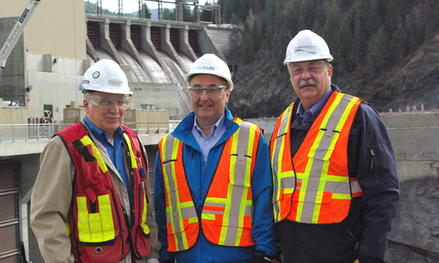 John Walker, VP of western canadian operations for Fortis Inc stands in front of the Waneta Expansion Project. 