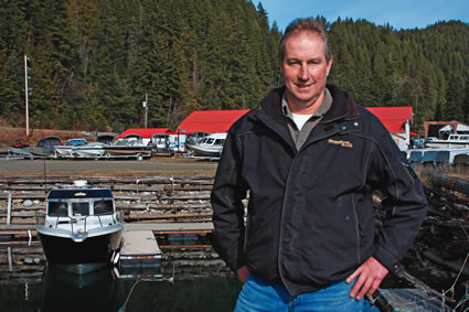 Lex Jones standing on a dock