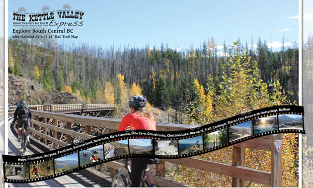 Cover of The Kettle Valley Express Adventure Travel Guide for South Central BC. 