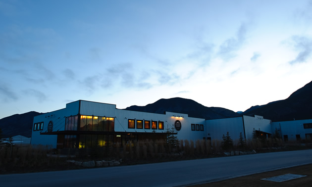 The exterior of the Kicking Horse Coffee company. 