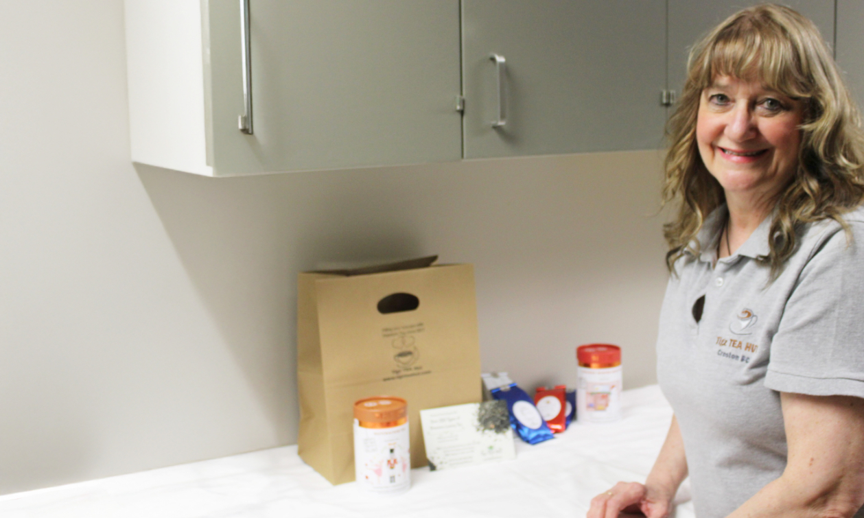 Lori Cameron in her tea shop