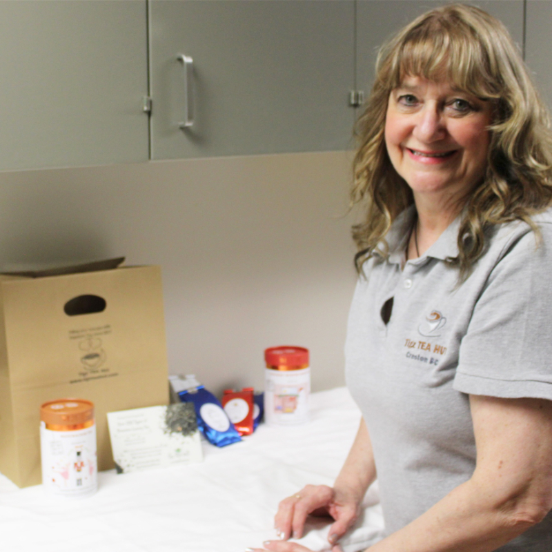 Lori Cameron in her tea shop