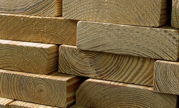 A stack of lumber.