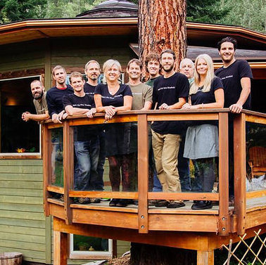 The Mandala Custom Homes team on the the porch of the MCH show home in 6-mile outside of Nelson, B.C.