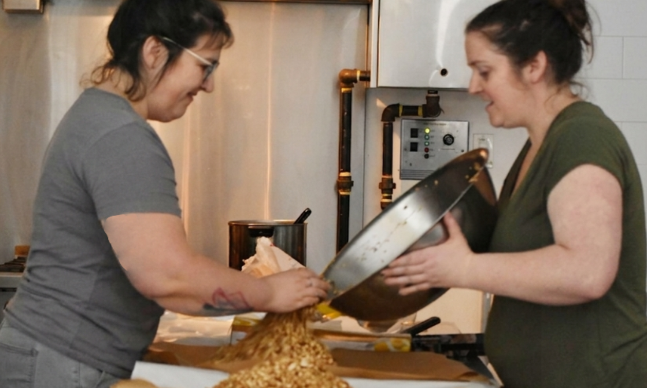 owners of Mountain Oats making a batch of their product