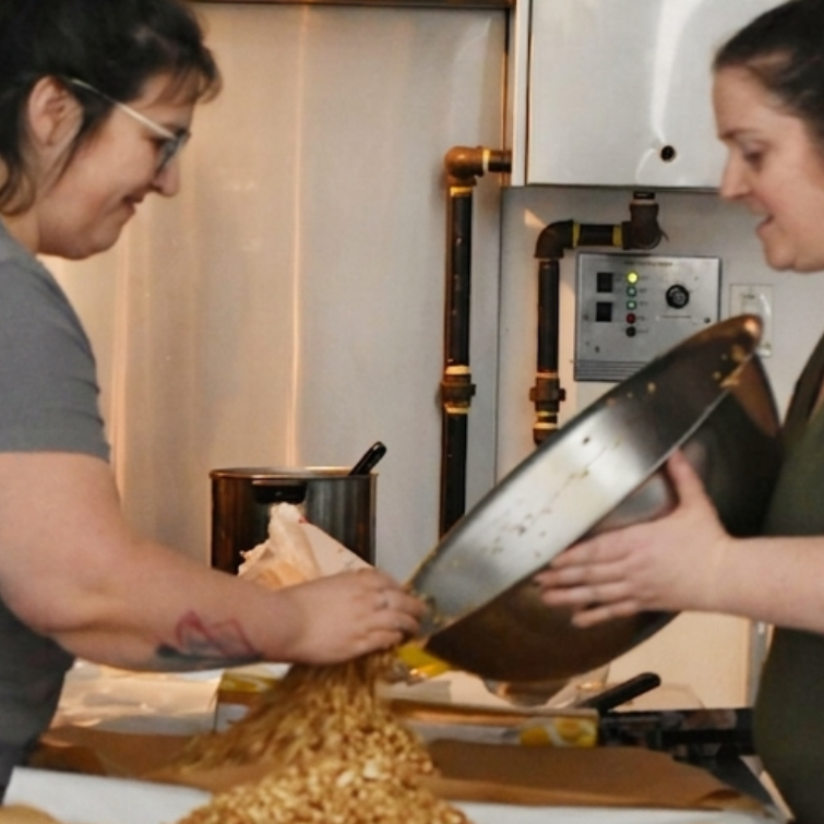 owners of Mountain Oats making a batch of their product