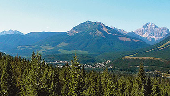 A scenic view of mountains. 