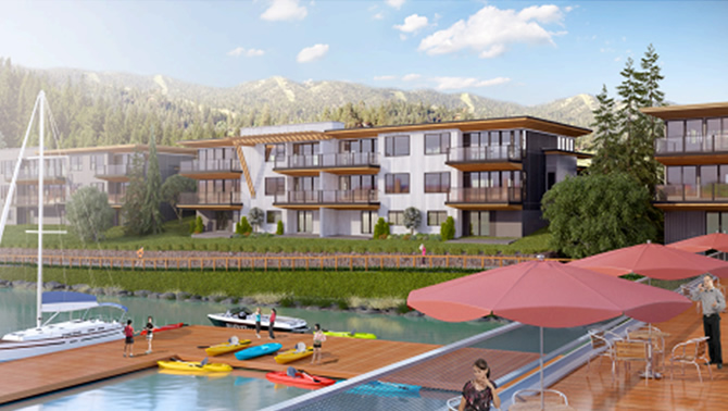 Artist's conception of Nelson Landing development in Nelson, B.C. 